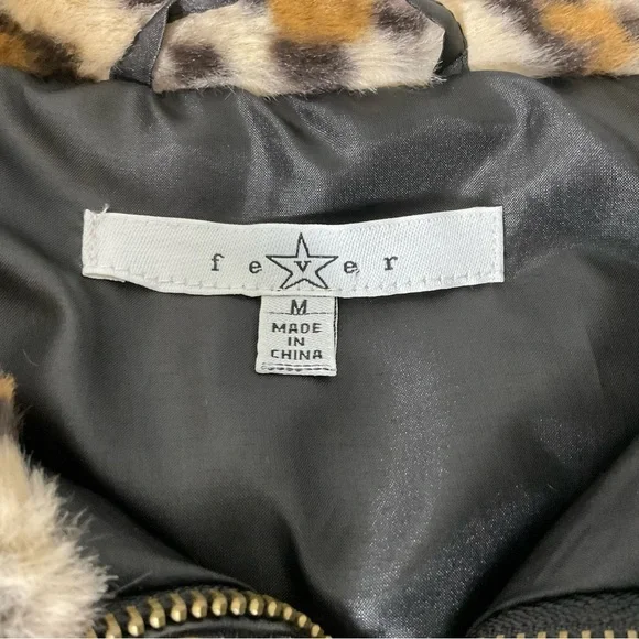 Fever Faux Fur Leopard Print Zip Vest – Size M - Picture 8 of 8